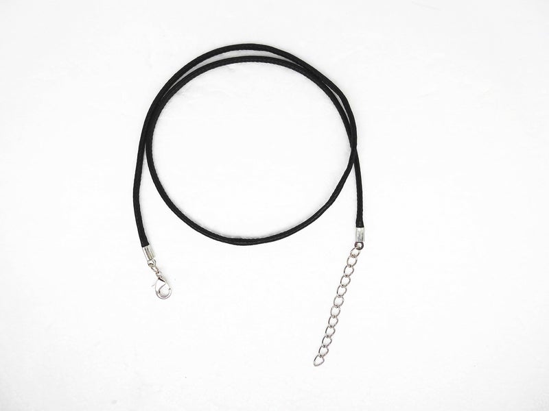 Glory Qin 10pcs Black Leather Necklace Cord Chain 1.5mm 2" Extension Chain (16 Inches) - Image 2